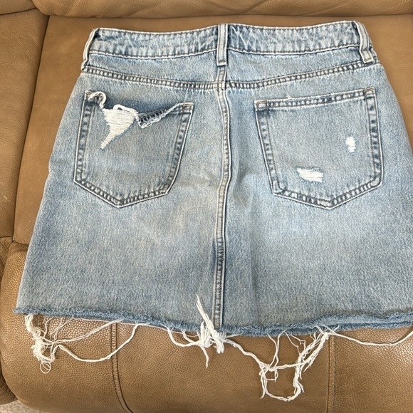 Denim Mini Skirt. Distressed. Size large - Picture 2 of 4